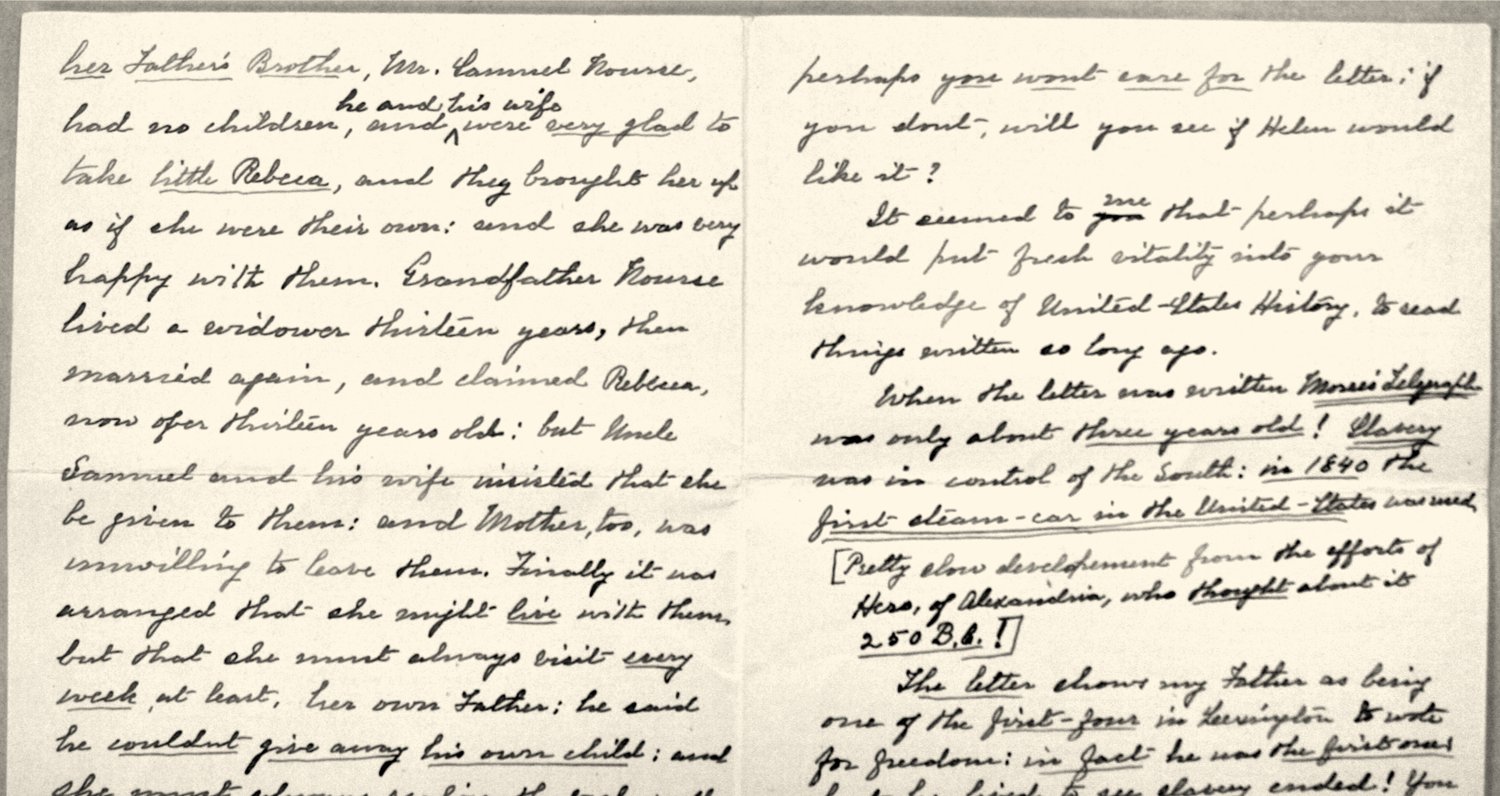 Inner spread of Aunt Esther's 1918 letter